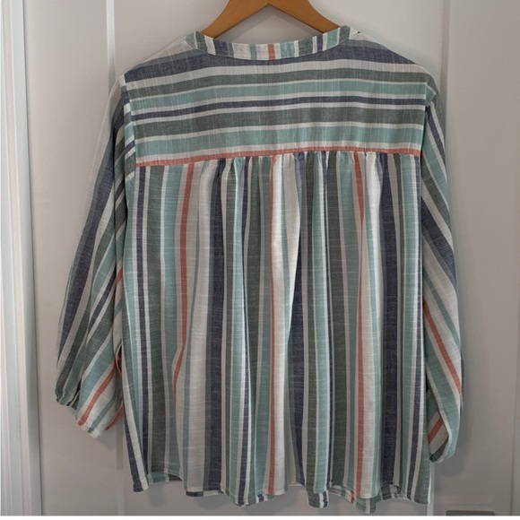 NWT Knox rose flutter sleeve shirt striped 2X runs big like a 3X - Picture 2 of 6